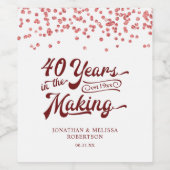 Étiquette Pour Bouteilles De Vin 40e anniversaire 40 ans dans la transformation Con (Étiquettes simples)