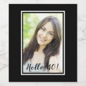 Étiquette Pour Bouteilles De Vin 40e anniversaire noir blanc photo (Étiquettes simples)