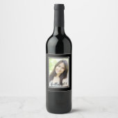 Étiquette Pour Bouteilles De Vin 40e anniversaire noir blanc photo (Devant)