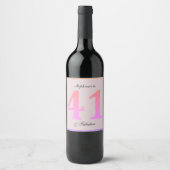 Étiquette Pour Bouteilles De Vin 41e Anniversaire Quarante et un Fabuleux Blush Ros (Devant)