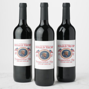 Étiquette Pour Bouteilles De Vin 47e Président Donald Trump 45 47 Jour de l'investi
