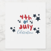 Étiquette Pour Bouteilles De Vin 4 juillet Étoiles BBQ Party (Étiquettes simples)