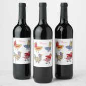 Étiquette Pour Bouteilles De Vin 4 Oiseaux amusants Thunder_Cove (Bouteilles)