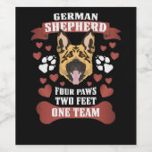 Étiquette Pour Bouteilles De Vin 4 Paws 2 Feet 1 Team (Étiquettes simples)