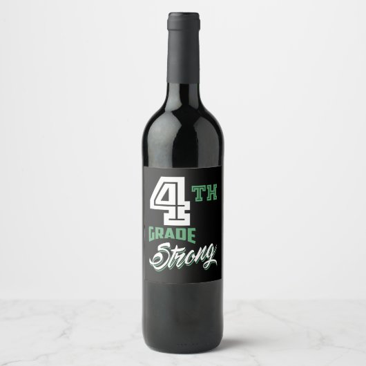 Étiquette Pour Bouteilles De Vin 4e année forte (Devant)