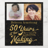 Étiquette Pour Bouteilles De Vin 50 ans à l'approche de l'anniversaire (hier et auj (Étiquettes simples)