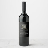Étiquette Pour Bouteilles De Vin 50 ans de mariage typographie (Devant)