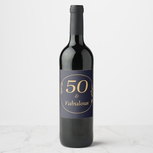 Étiquette Pour Bouteilles De Vin 50 ans et Fabuleux (Devant)