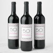 Étiquette Pour Bouteilles De Vin 50 ans et fabuleux rose anniversaire (Bouteilles)