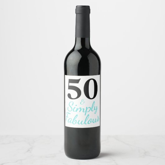 Étiquette Pour Bouteilles De Vin 50 ans et simplement fabuleux (Devant)
