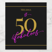 Étiquette Pour Bouteilles De Vin 50 et fabuleuse fête du 50e anniversaire (Étiquettes simples)