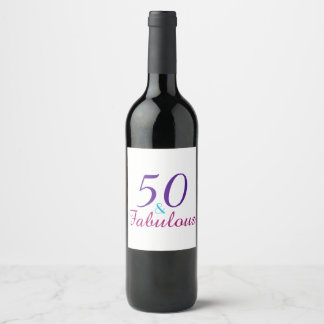 Étiquette Pour Bouteilles De Vin 50 et fabuleux 50e anniversaire coloré
