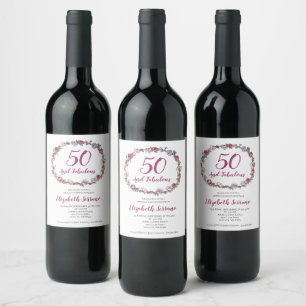 Étiquette Pour Bouteilles De Vin 50 Et Fabuleux Anniversaire