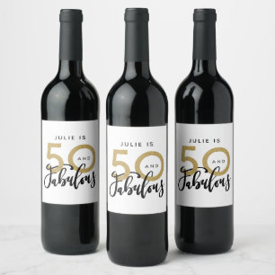 Étiquette Pour Bouteilles De Vin 50 et fabuleux étiquette de fête d'anniversaire