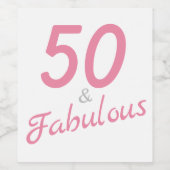 Étiquette Pour Bouteilles De Vin 50 et fabuleux Étiquette de vin d'anniversaire (Étiquettes simples)
