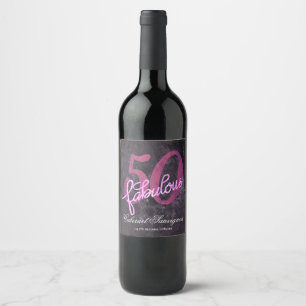 Étiquette Pour Bouteilles De Vin 50 et fabuleux   Pink and Purple Jewel Tone Party