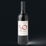 Étiquette Pour Bouteilles De Vin 50 et Fabulous Red and Gold police 50th Birthday<br><div class="desc">Meilleur Vin,  50 & Fabuleux autocollant d'anniversaire écrit en typographie rouge et or tendance avec une bordure dorée.</div>