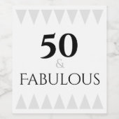 Étiquette Pour Bouteilles De Vin 50 & Fabuleuse Typographie Argent Noir (Étiquettes simples)