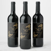 Étiquette Pour Bouteilles De Vin 50 & Fabuleux Anniversaire Celebration Gold Black (Bouteilles)