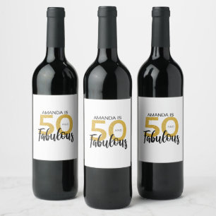 Étiquette Pour Bouteilles De Vin 50e anniversaire 50 et Fabulous Party