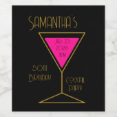 Étiquette Pour Bouteilles De Vin 50e anniversaire Cocktail Party Anniversaire (Étiquettes simples)