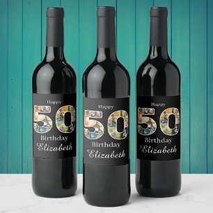 Étiquette Pour Bouteilles De Vin 50e anniversaire Créez votre propre photo multipho