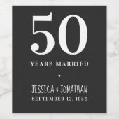 Étiquette Pour Bouteilles De Vin 50e anniversaire de Mariage Simple et Classique (Étiquettes simples)