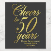 Étiquette Pour Bouteilles De Vin 50e anniversaire du Mariage (Étiquettes simples)