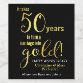 Étiquette Pour Bouteilles De Vin 50e anniversaire du Mariage (Étiquettes simples)