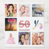 Étiquette Pour Bouteilles De Vin 50e anniversaire fête photo collage (Étiquettes simples)