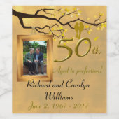 Étiquette Pour Bouteilles De Vin 50e anniversaire Lovebirds Keepsaké (Étiquettes simples)