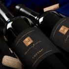 Étiquette Pour Bouteilles De Vin 50e anniversaire or noir sobre et élégante acclama