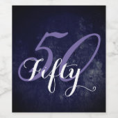 Étiquette Pour Bouteilles De Vin 50e anniversaire ou anniversaire | Violet et blanc (Étiquettes simples)