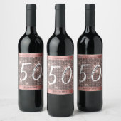 Étiquette Pour Bouteilles De Vin 50e Joyeux Anniversaire Chic tendance (Bouteilles)