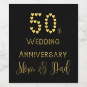 Étiquette Pour Bouteilles De Vin 50e Wedding Anniversary Golden Wedding Parents (Étiquettes simples)