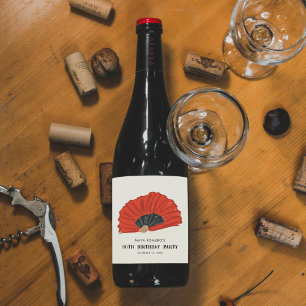 Étiquette Pour Bouteilles De Vin 50ème Fan Flamenco Rouge