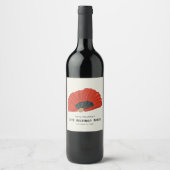 Étiquette Pour Bouteilles De Vin 50ème Fan Flamenco Rouge (Devant)