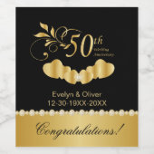 Étiquette Pour Bouteilles De Vin 50th Golden Anniversary (Étiquettes simples)