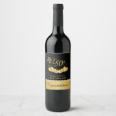 Étiquette Pour Bouteilles De Vin 50th Golden Anniversary (Devant)