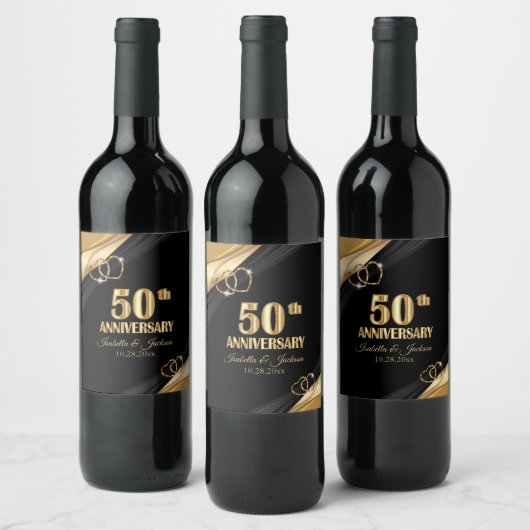 Étiquette Pour Bouteilles De Vin 50th Golden Anniversary  (Bouteilles)