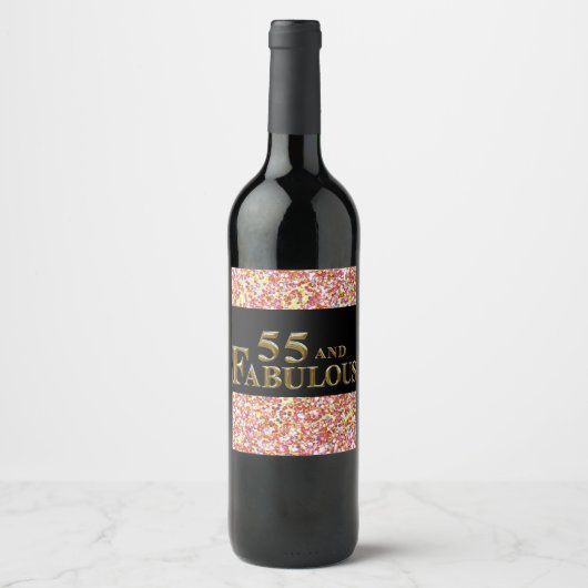 Étiquette Pour Bouteilles De Vin 55e anniversaire (Devant)