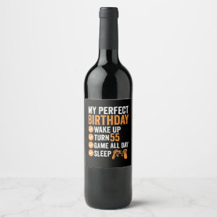 Étiquette Pour Bouteilles De Vin 55e tour 55 Mon anniversaire de jeu parfait