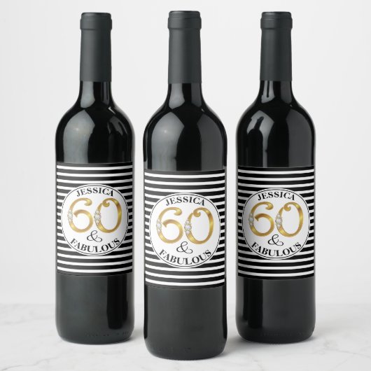 Étiquette Pour Bouteilles De Vin 60 et Fabuleux anniversaire (Bouteilles)