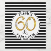 Étiquette Pour Bouteilles De Vin 60 et Fabuleux anniversaire (Étiquettes simples)