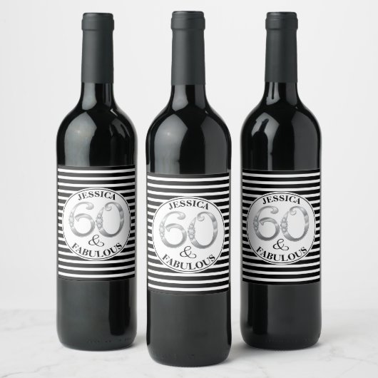 Étiquette Pour Bouteilles De Vin 60 et Fabuleux anniversaire (Bouteilles)
