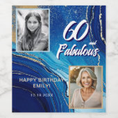 Étiquette Pour Bouteilles De Vin 60 et Fabulous Marble Parties scintillant 2 Photo (Étiquettes simples)