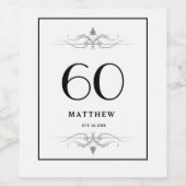 Étiquette Pour Bouteilles De Vin 60e anniversaire (Étiquettes simples)