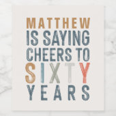 Étiquette Pour Bouteilles De Vin 60e anniversaire accessoires décoration (Étiquettes simples)