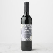 Étiquette Pour Bouteilles De Vin 60e anniversaire du mariage diamants floraux d'arg (Devant)