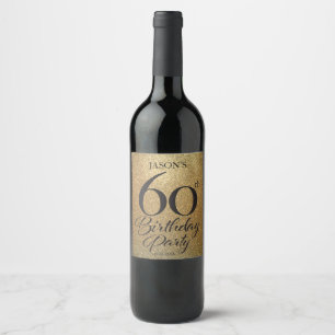 Étiquette Pour Bouteilles De Vin 60e anniversaire Étiquette de vin